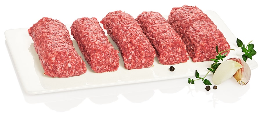 Burger Patties* frisch, vom Rind, mit Salz und Pfeffer gewürzt oder Cevapcici*