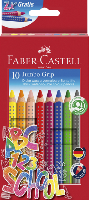 FABER CASTELL Farbstiftetui 8 + 2 Gratis „Jumbo Grip“