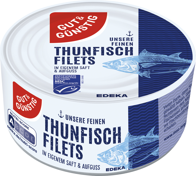Gut & Günstig Thunfischfilets in eigenem Saft & Aufguss