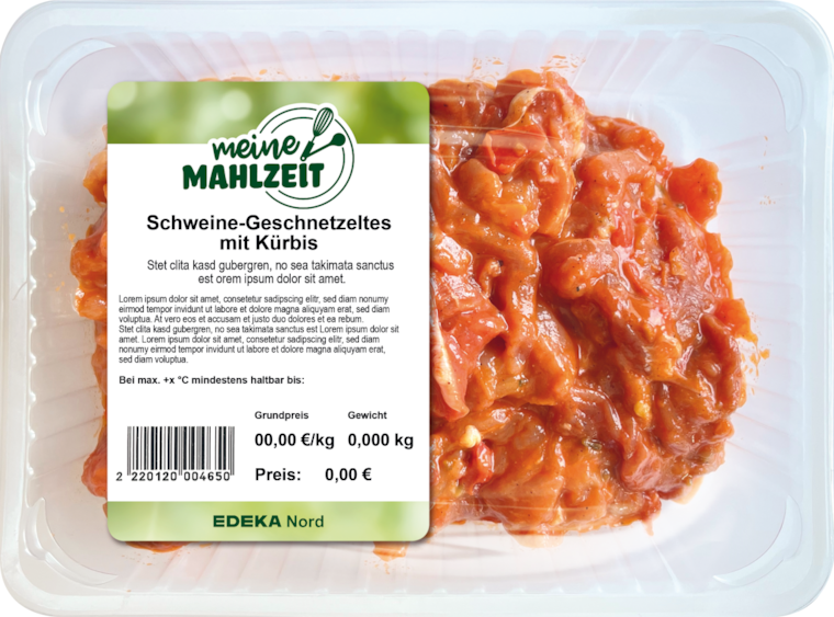 Meine Mahlzeit Schweinegeschnetzeltes mit Kürbis