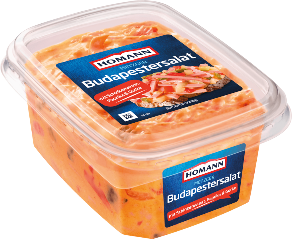 Homann Fleischsalat**, Schinken-Lauch- oder Budapester Salat