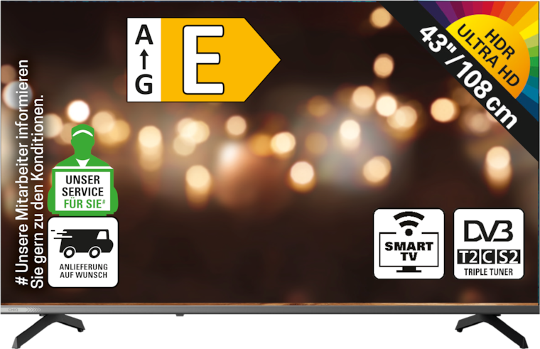 CHIQ "U43QM10V" QLED-4K-UHD-TV