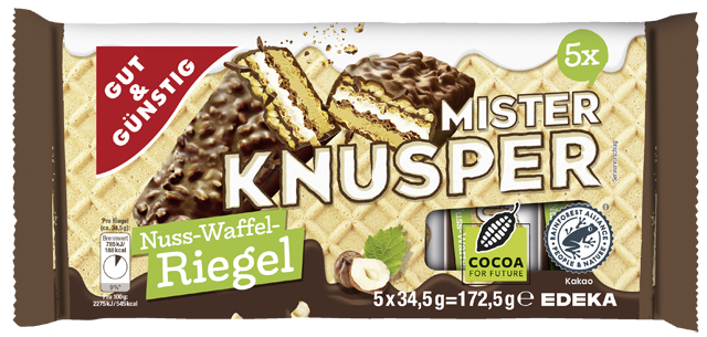 Gut & Günstig Mister Knusper Nuss-Waffel-Riegel
