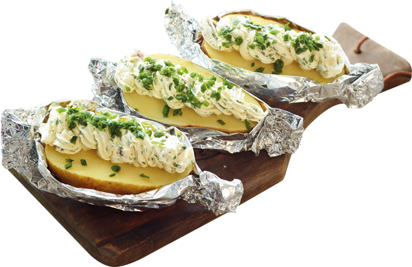 Grillkartoffel mit Frischkäsezubereitung