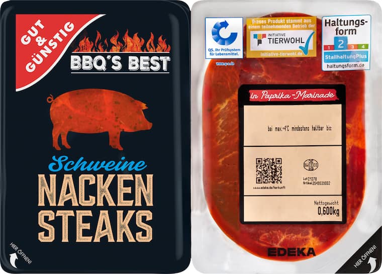 Gut & Günstig BBQ`s Best Schweine Nacken Steaks