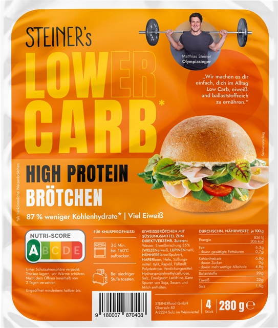 Steiner‘s Low Carb High Protein Brötchen 