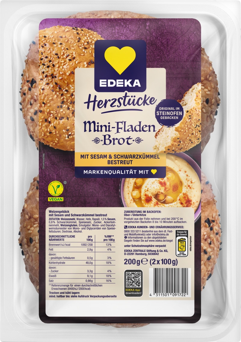 EDEKA Herzstücke Mini-Fladen Brot