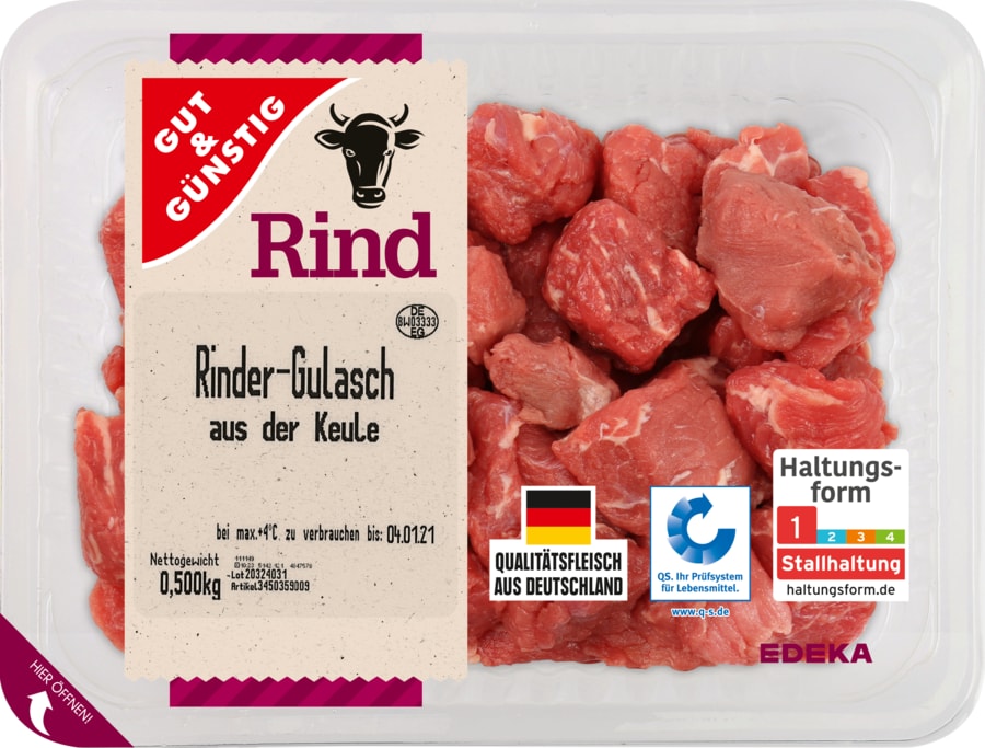 Gut&Günstig Rinder-Gulasch*