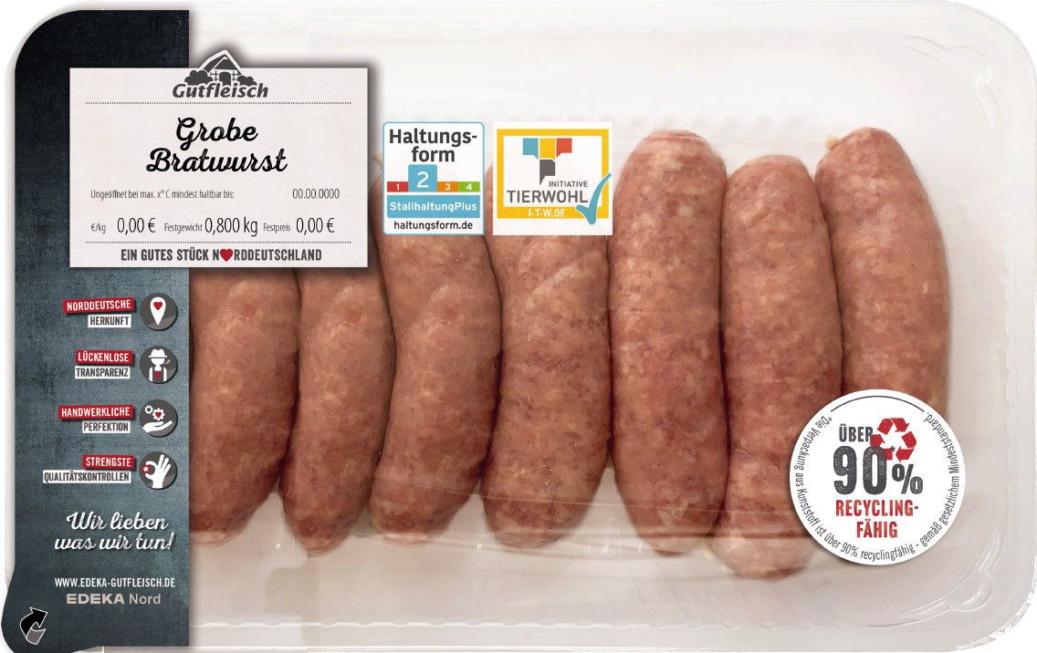 Gutfleisch Frische grobe Bratwurst