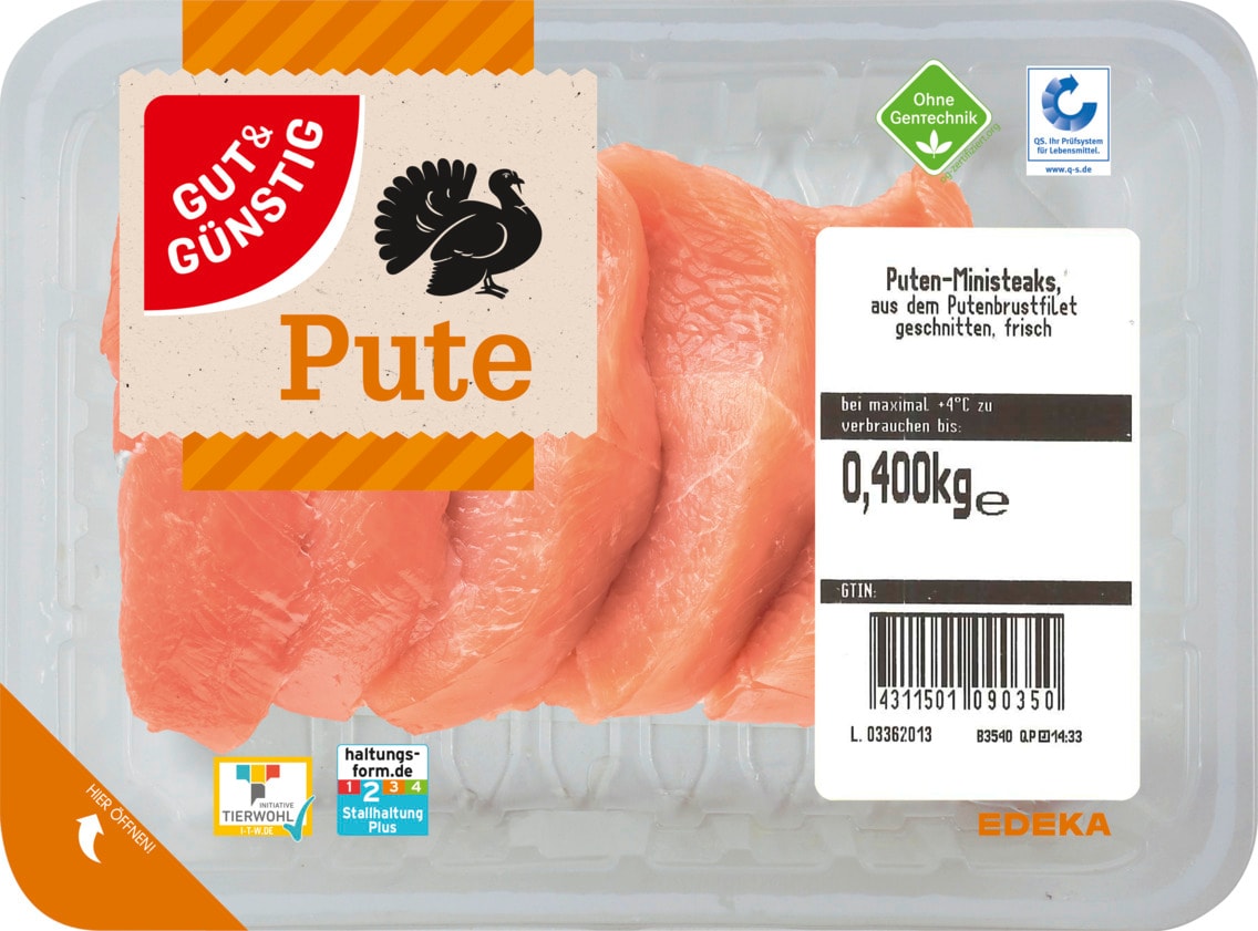 Gut & Günstig Puten Ministeaks