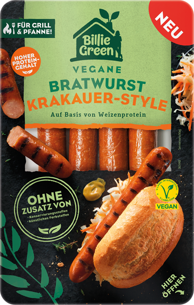 Billie Green Vegane Bratwurst** oder veganer Grillbacon