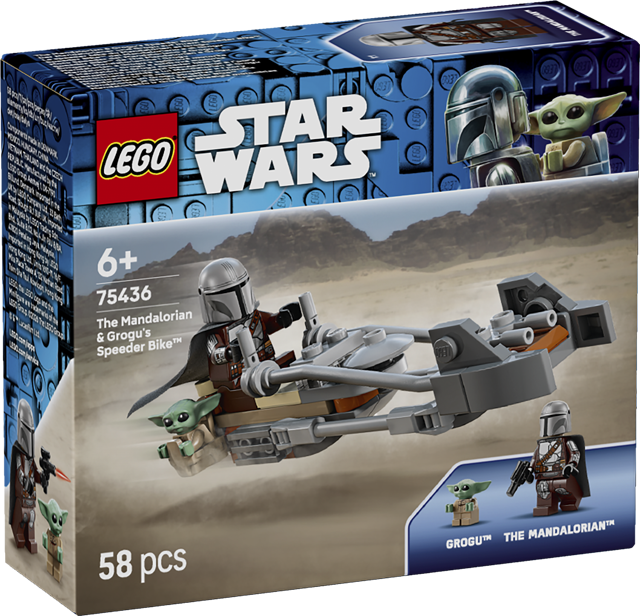 LEGO STAR WARS Der Mandalorianer und Grogu auf ihrem Speeder Bike™ „75436“