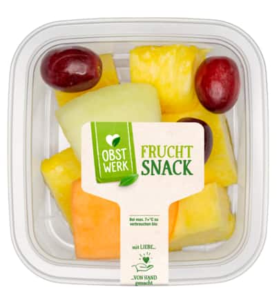 Früchte-Mix mit Ananas, roten Trauben, Cantaloupe- und Honigmelone oder Ananasstücke