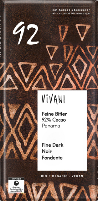 Vivani Bio Feine Bitterschokolade Noir 92% Cacao 