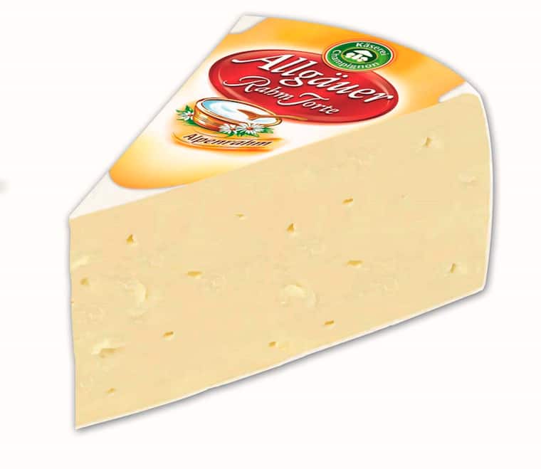 Cambozola mit der raffinierten Würze blauer Edelkulturen, Rougette mit fein-würzigem Geschmack oder Allgäuer Rahm-Torte