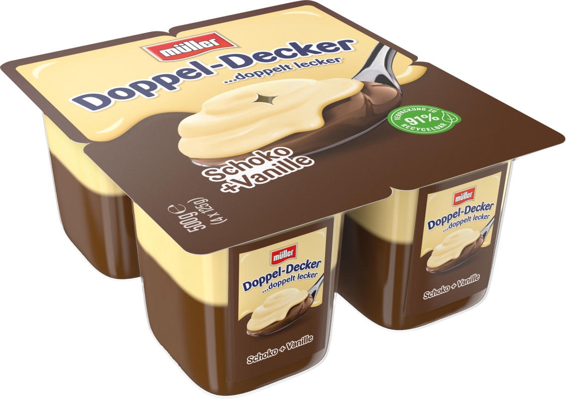 Müller Doppel-Decker Pudding oder Wackelpudding