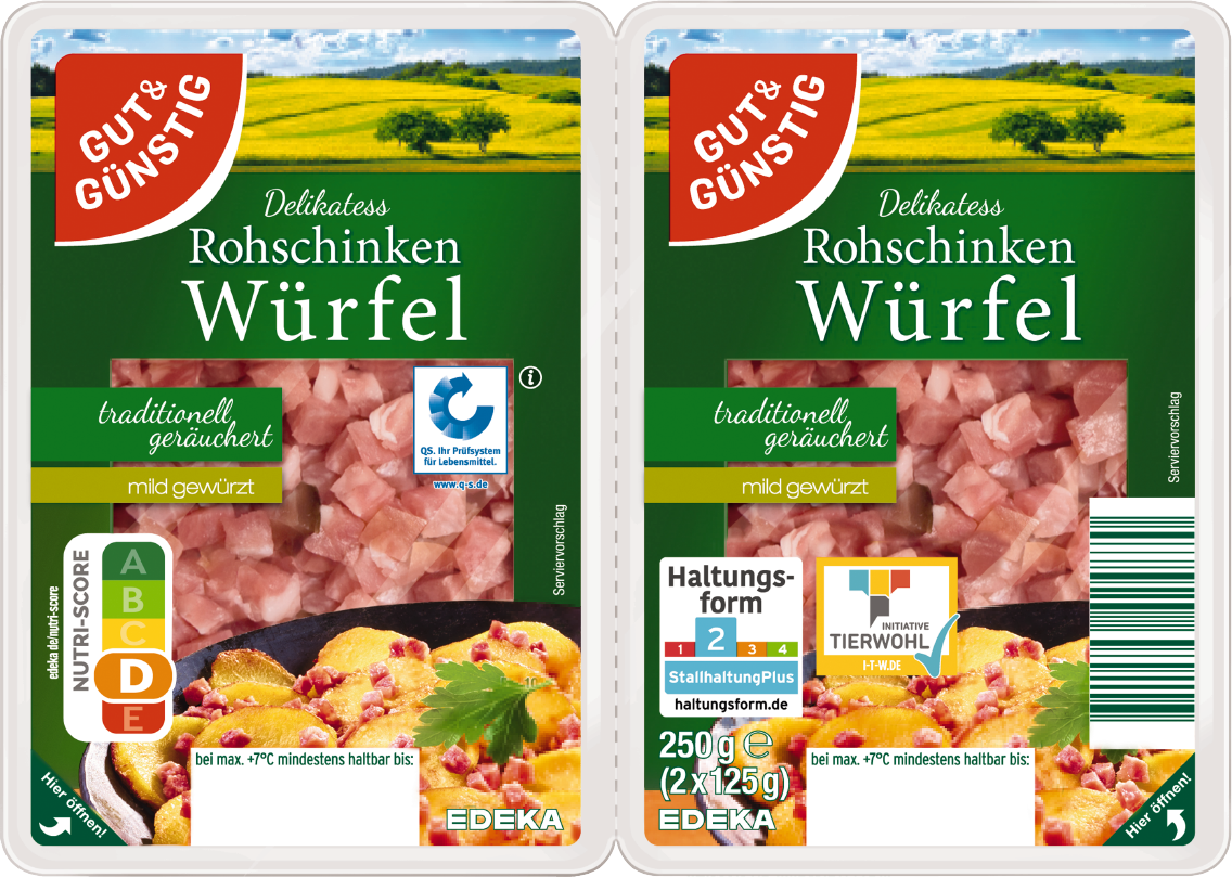 GUT&GÜNSTIG Delikatess Schinkenwürfel oder Light Schinkenwürfel