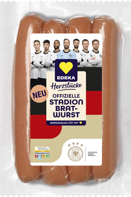 EDEKA Herzstücke Offizielle Stadion Bratwurst rot 