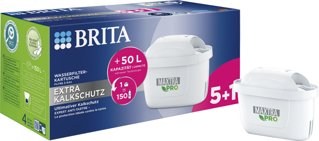 BRITA Wasserfilterkartuschen 5+1 „Maxtra Pro EXTRA KALKSCHUTZ“