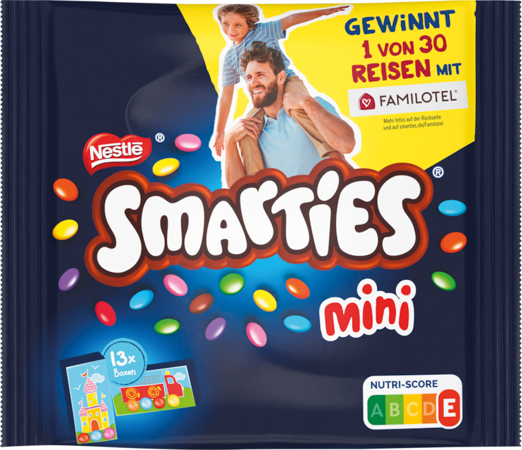 Nestlé Schokoladenriegel** oder Smarties Minis
