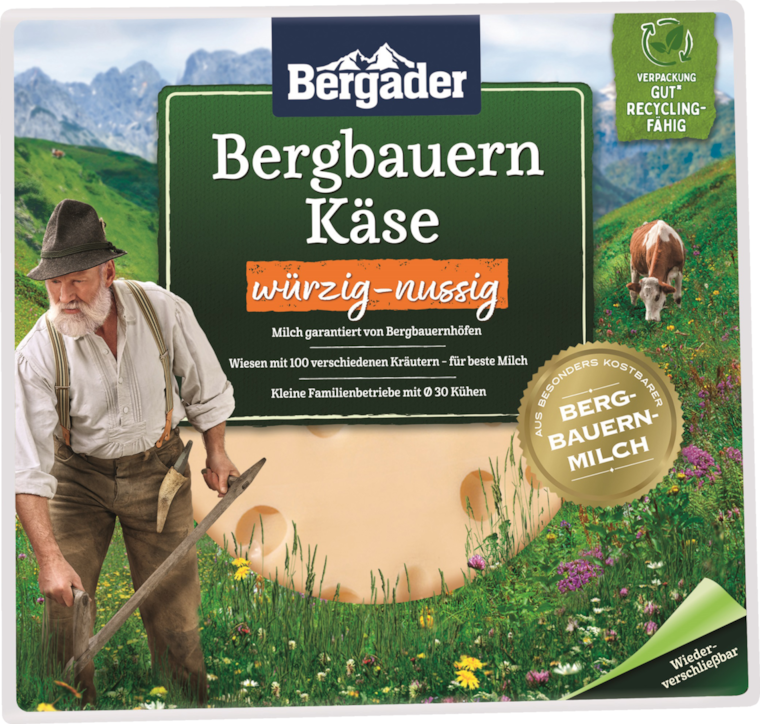 Bergader Bergbauern Käse Scheiben
