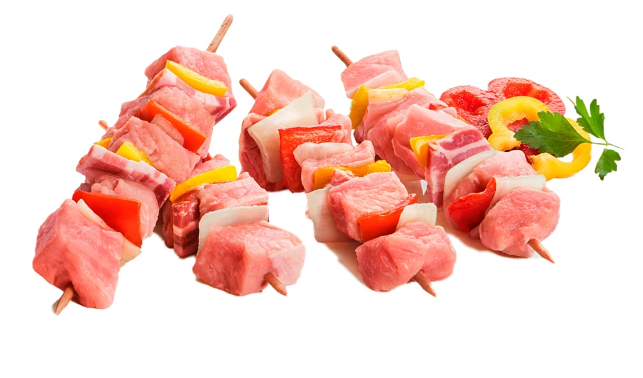 Suvlaki-Spieße* gewürzt vom Schweinerücken oder Schaschlik-Spieße*