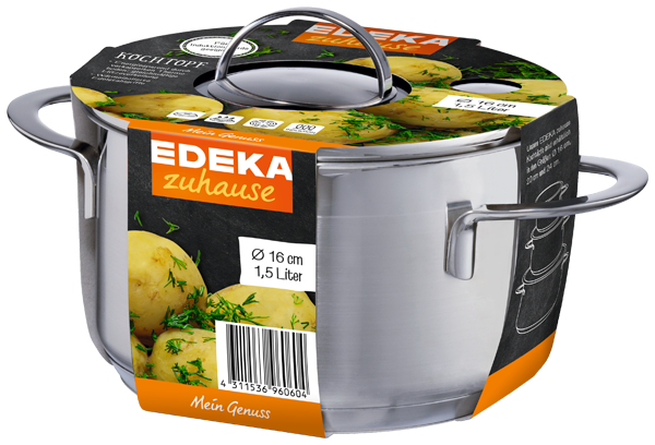 EDEKA zuhause Kochtopf Edelstahl Ø 16cm