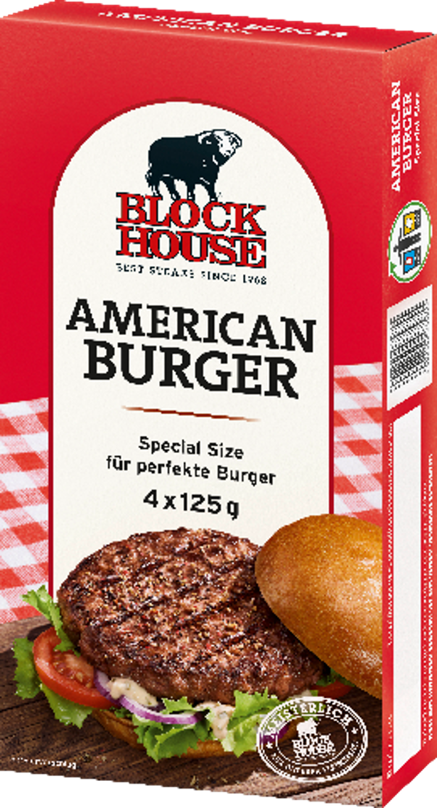Block House American, Angus, Cheese, Block, Regional oder Bio Burger