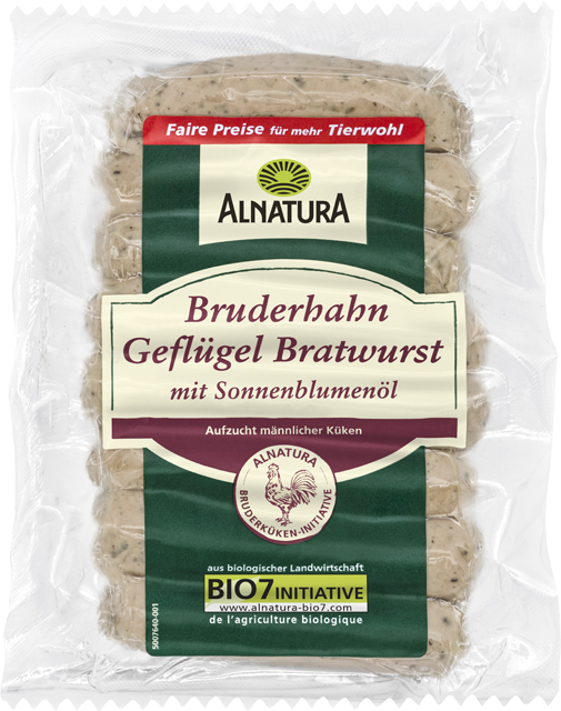 Alnatura Bruderhahn Bio Geflügel Bratwurst